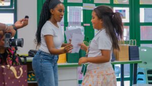 Children participating in interactive African history activities during the Brave, Bright & Brilliant Women book launch.