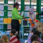 Author Tshireletso Moloi presenting Brave, Bright & Brilliant Women during the children’s programme session at the Kingsmead Book Fair 2026.