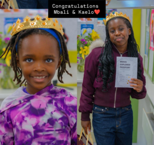 Children participating in interactive African history activities during the Brave, Bright & Brilliant Women book launch.